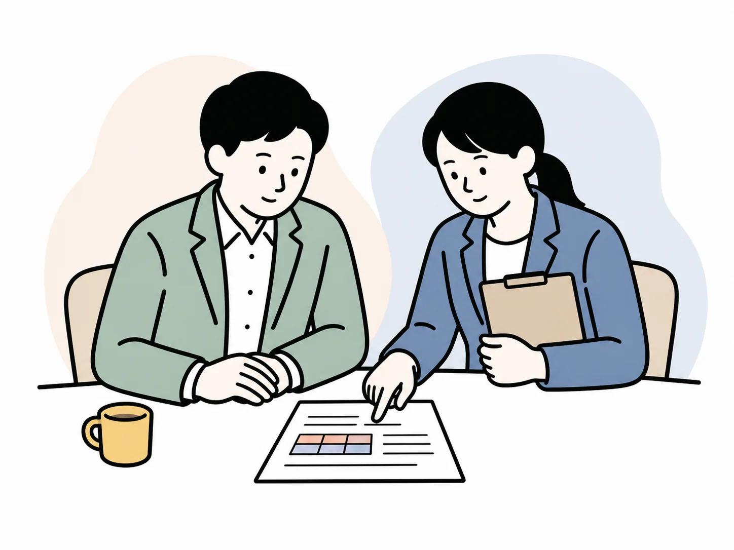 現状と優先順位を一緒に整理している相談の様子